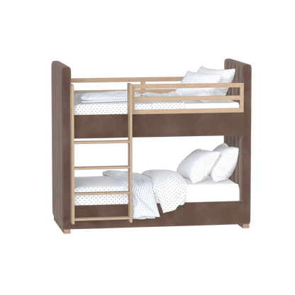 Paolo Bunk Bed with Soft Upholstery and Beechwood Accents