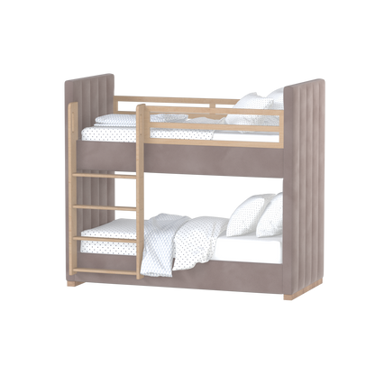 Paolo Bunk Bed with Soft Upholstery and Beechwood Accents