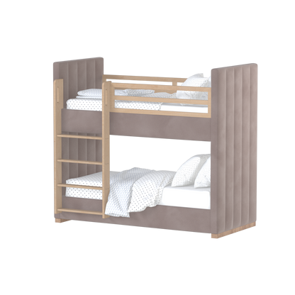 Paolo Bunk Bed with Soft Upholstery and Beechwood Accents