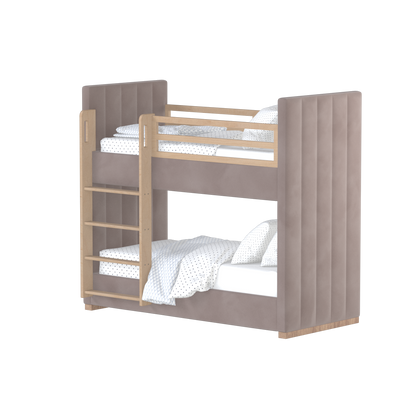 Paolo Bunk Bed with Soft Upholstery and Beechwood Accents