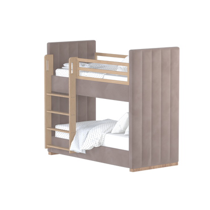 Paolo Bunk Bed with Soft Upholstery and Beechwood Accents