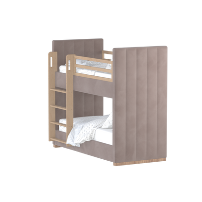 Paolo Bunk Bed with Soft Upholstery and Beechwood Accents