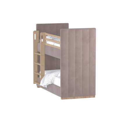 Paolo Bunk Bed with Soft Upholstery and Beechwood Accents