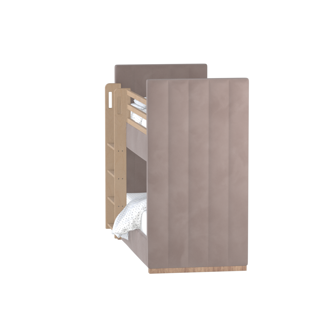 Paolo Bunk Bed with Soft Upholstery and Beechwood Accents
