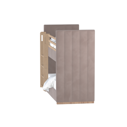 Paolo Bunk Bed with Soft Upholstery and Beechwood Accents