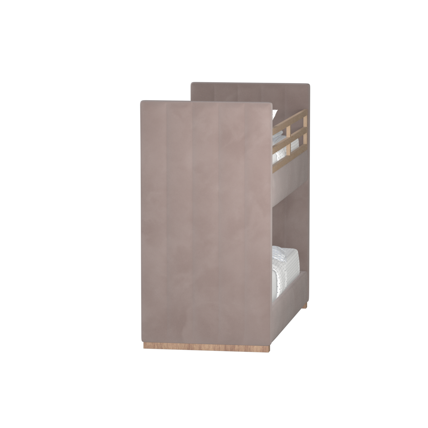 Paolo Bunk Bed with Soft Upholstery and Beechwood Accents