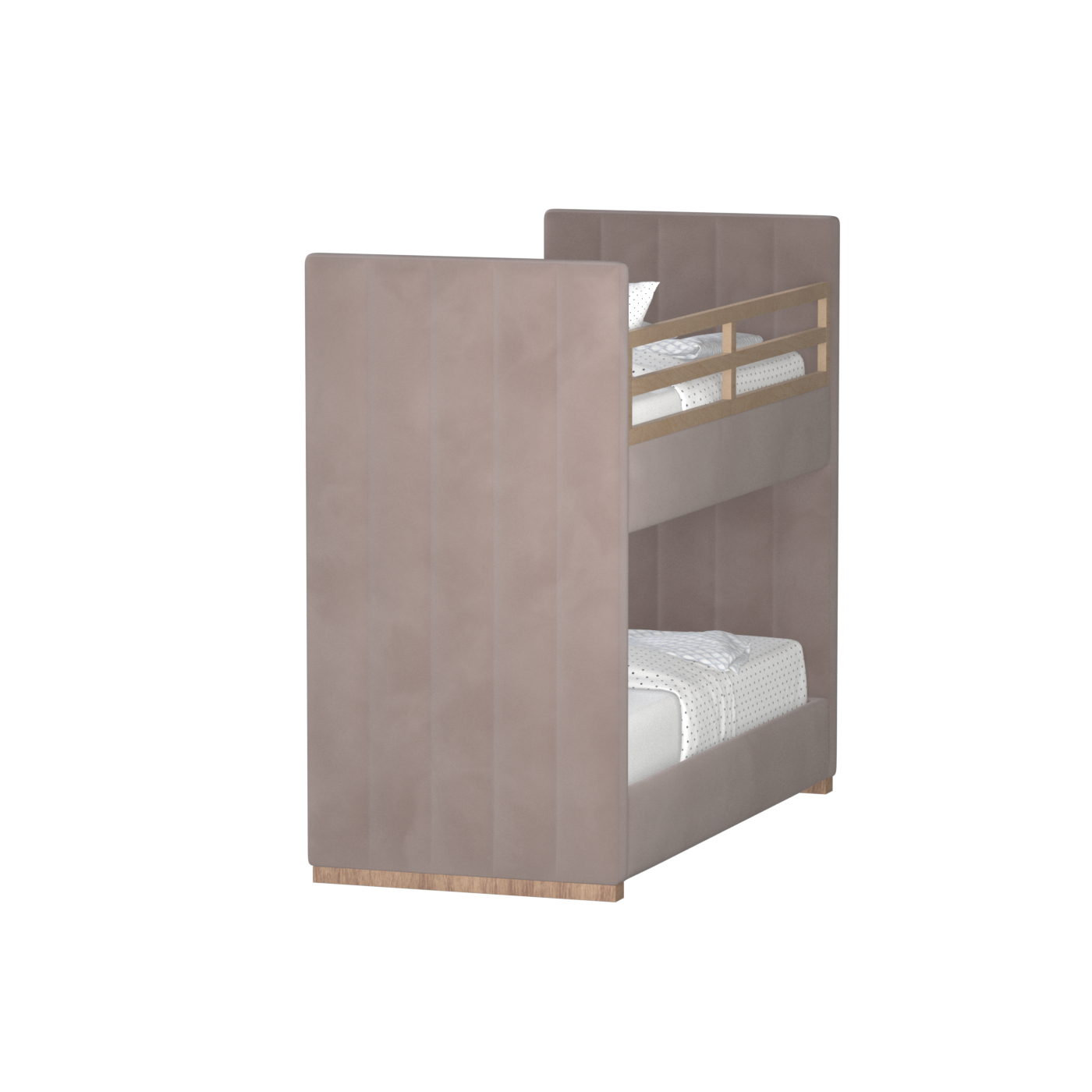 Paolo Bunk Bed with Soft Upholstery and Beechwood Accents