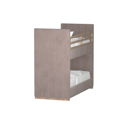 Paolo Bunk Bed with Soft Upholstery and Beechwood Accents