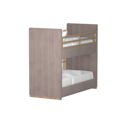 Paolo Bunk Bed with Soft Upholstery and Beechwood Accents