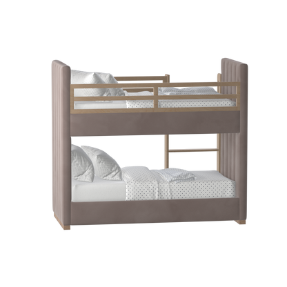 Paolo Bunk Bed with Soft Upholstery and Beechwood Accents