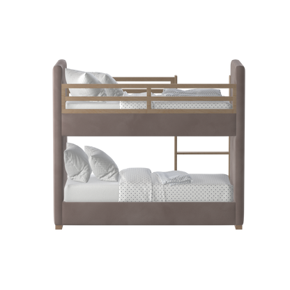 Paolo Bunk Bed with Soft Upholstery and Beechwood Accents