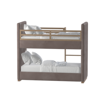 Paolo Bunk Bed with Soft Upholstery and Beechwood Accents