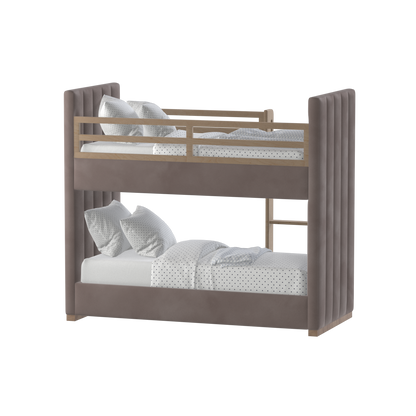 Paolo Bunk Bed with Soft Upholstery and Beechwood Accents