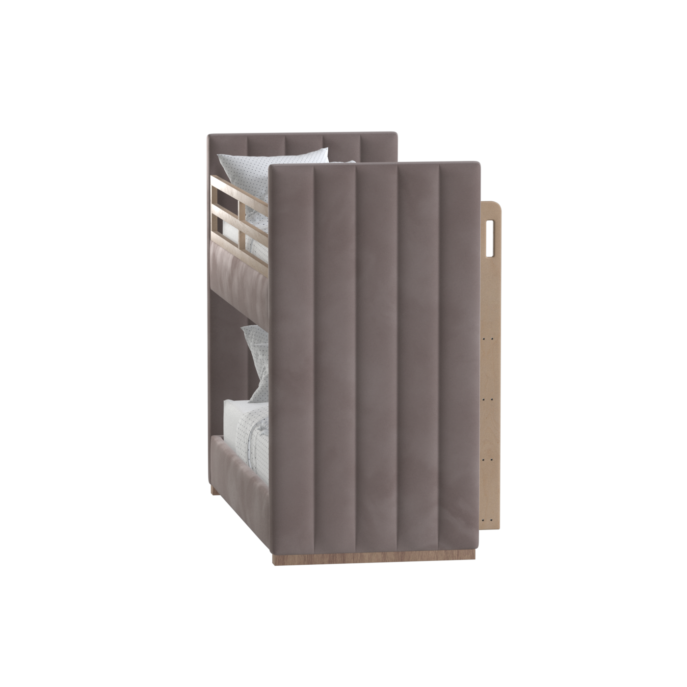 Paolo Bunk Bed with Soft Upholstery and Beechwood Accents
