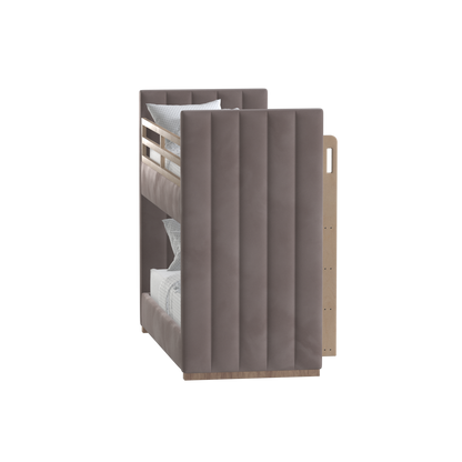 Paolo Bunk Bed with Soft Upholstery and Beechwood Accents