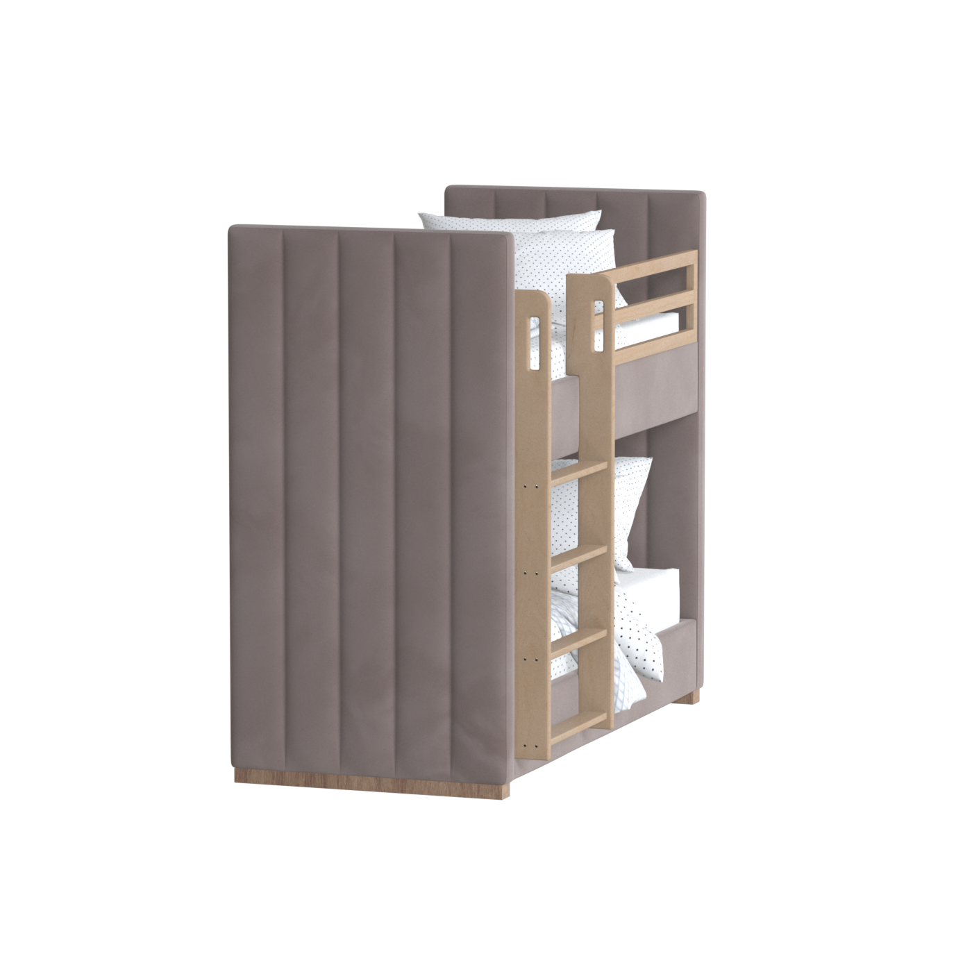 Paolo Bunk Bed with Soft Upholstery and Beechwood Accents