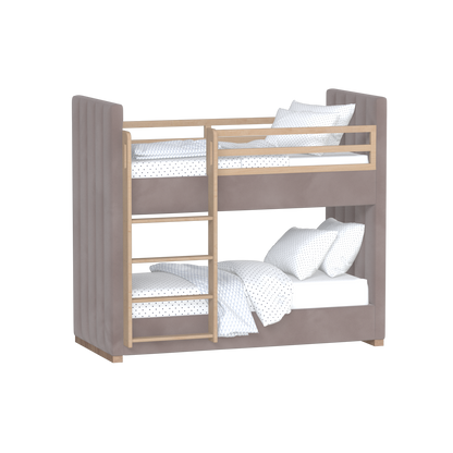 Paolo Bunk Bed with Soft Upholstery and Beechwood Accents