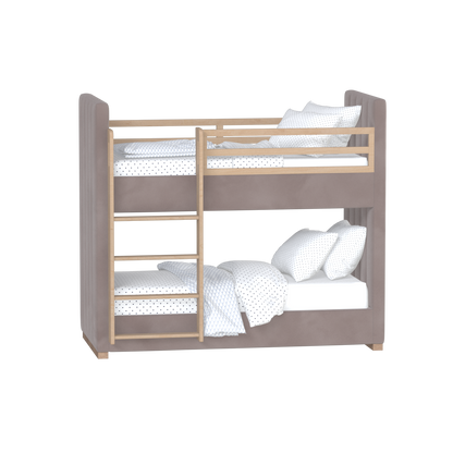 Paolo Bunk Bed with Soft Upholstery and Beechwood Accents