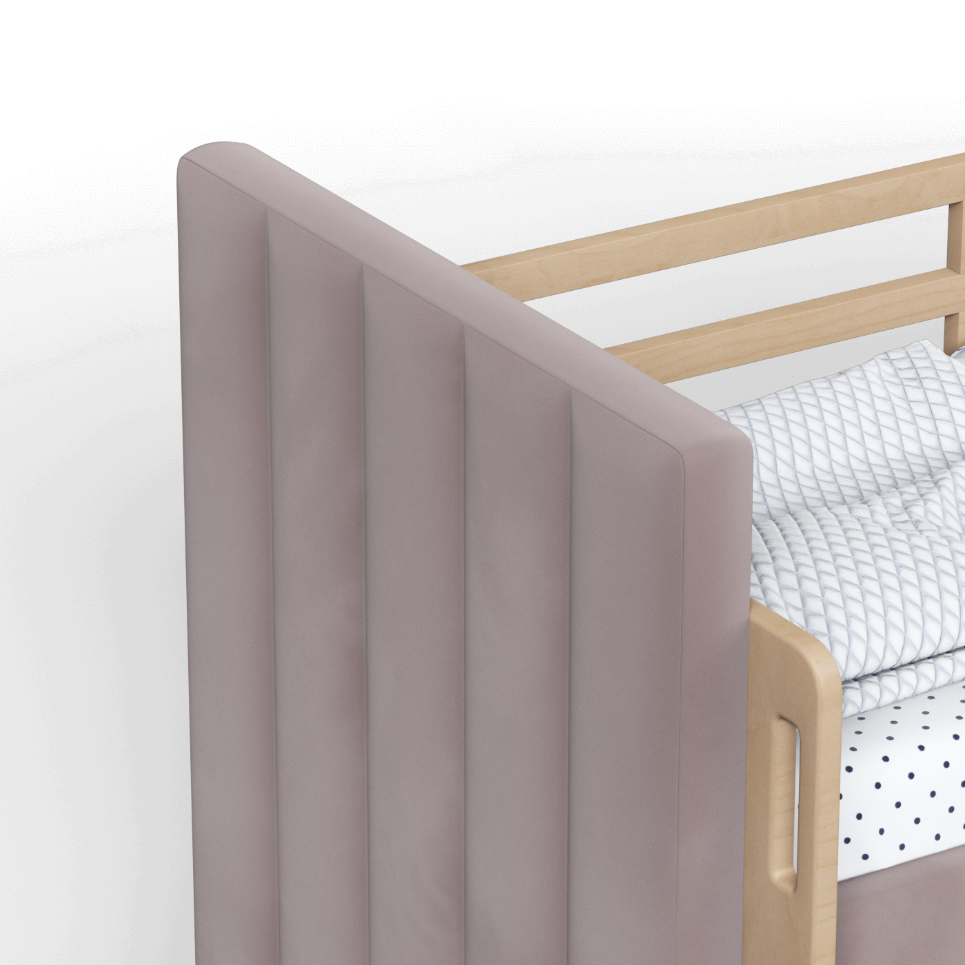 Paolo Bunk Bed with Soft Upholstery and Beechwood Accents