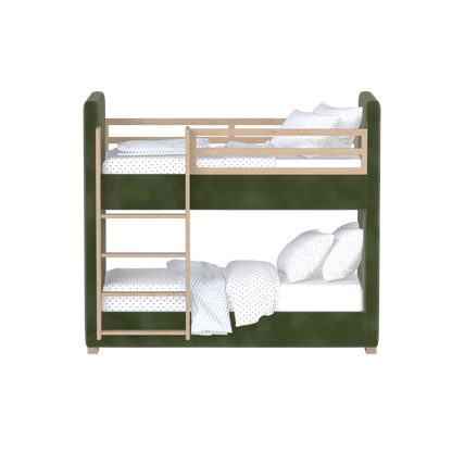 Paolo Bunk Bed with Soft Upholstery and Beechwood Accents