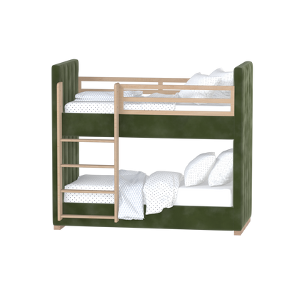 Paolo Bunk Bed with Soft Upholstery and Beechwood Accents