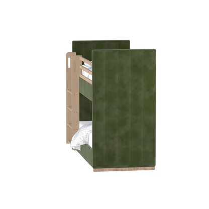 Paolo Bunk Bed with Soft Upholstery and Beechwood Accents