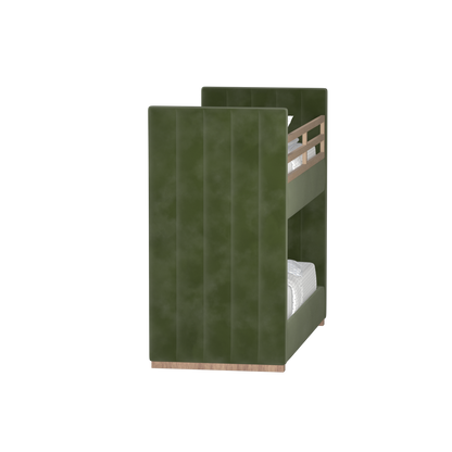 Paolo Bunk Bed with Soft Upholstery and Beechwood Accents