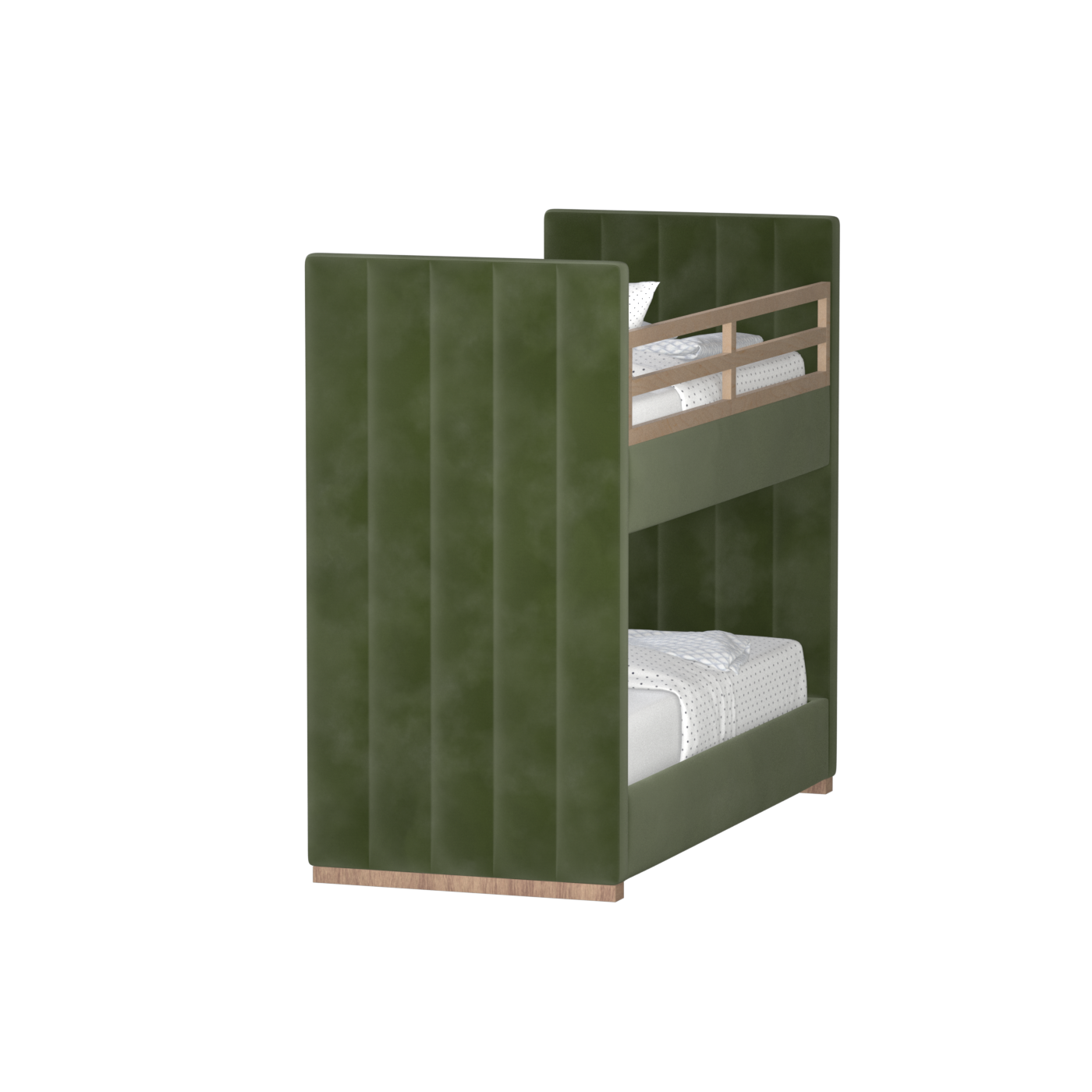 Paolo Bunk Bed with Soft Upholstery and Beechwood Accents