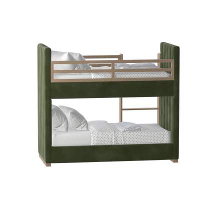 Paolo Bunk Bed with Soft Upholstery and Beechwood Accents