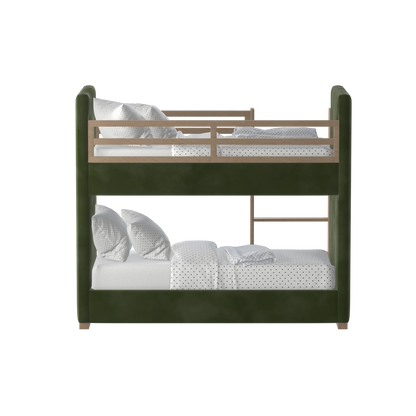 Paolo Bunk Bed with Soft Upholstery and Beechwood Accents