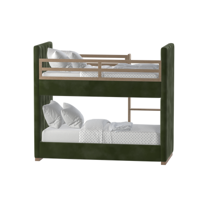 Paolo Bunk Bed with Soft Upholstery and Beechwood Accents