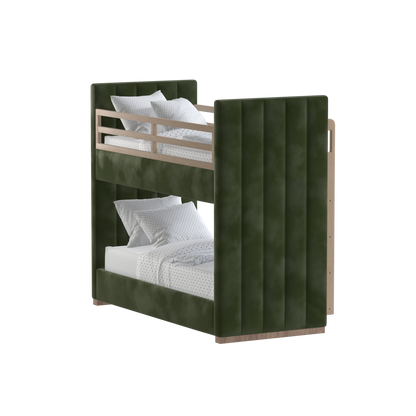 Paolo Bunk Bed with Soft Upholstery and Beechwood Accents