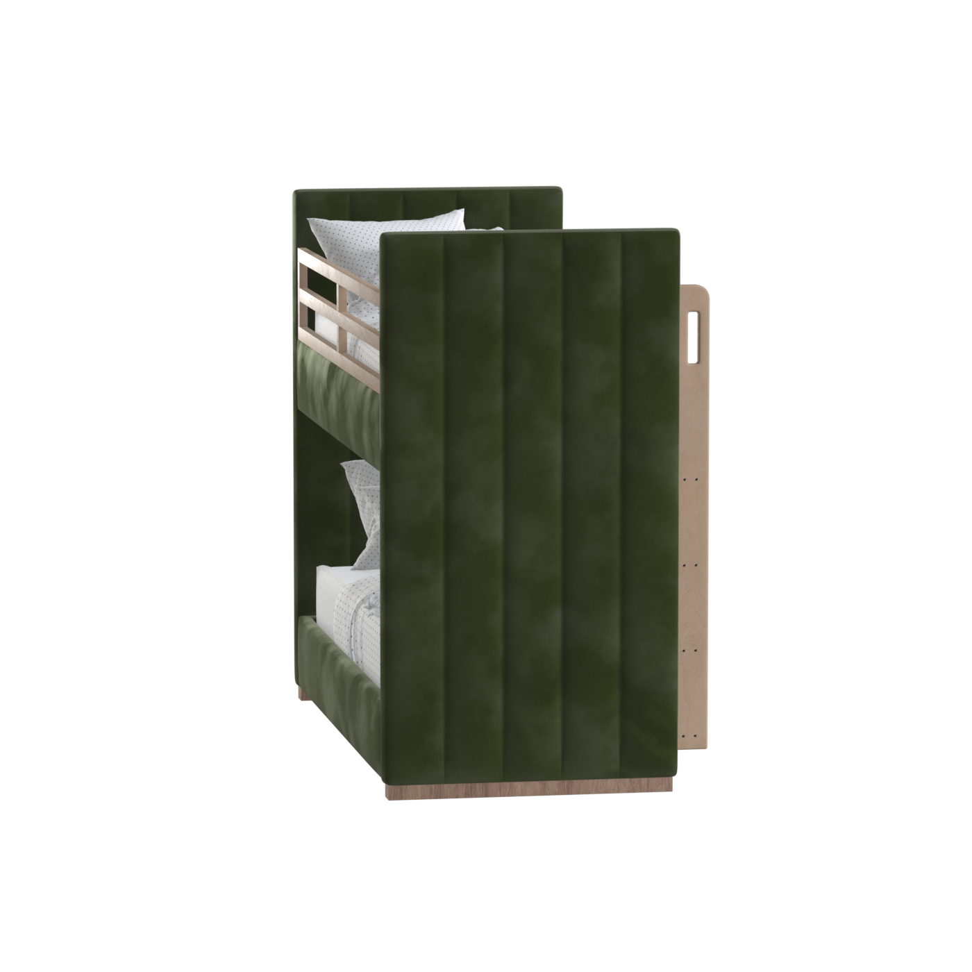 Paolo Bunk Bed with Soft Upholstery and Beechwood Accents