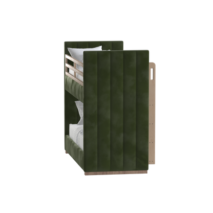 Paolo Bunk Bed with Soft Upholstery and Beechwood Accents