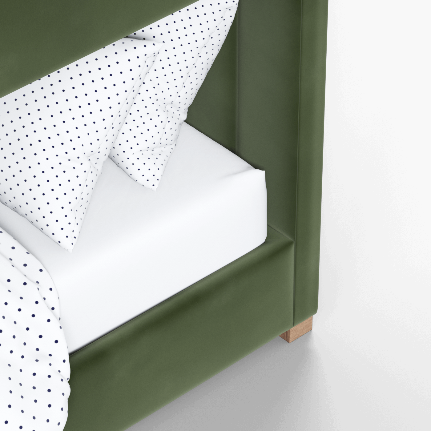Paolo Bunk Bed with Soft Upholstery and Beechwood Accents