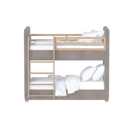 Paolo Bunk Bed with Soft Upholstery and Beechwood Accents