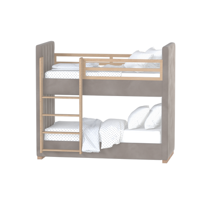 Paolo Bunk Bed with Soft Upholstery and Beechwood Accents