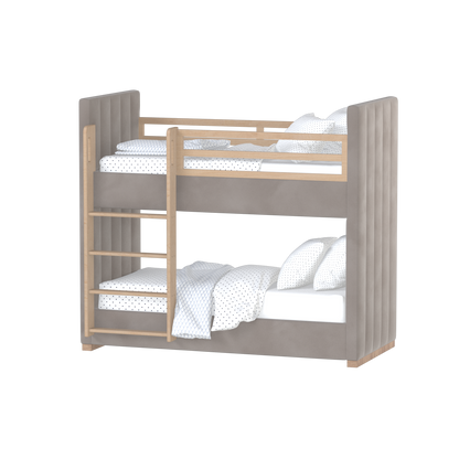 Paolo Bunk Bed with Soft Upholstery and Beechwood Accents