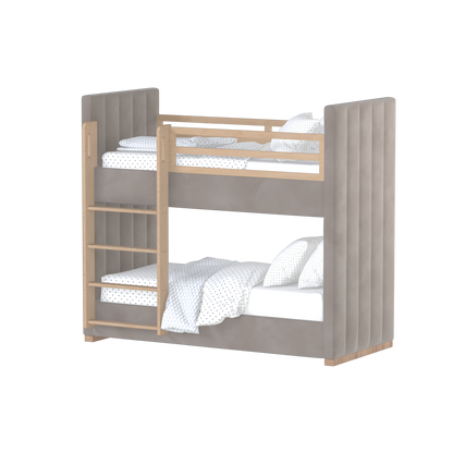 Paolo Bunk Bed with Soft Upholstery and Beechwood Accents