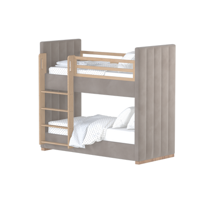 Paolo Bunk Bed with Soft Upholstery and Beechwood Accents