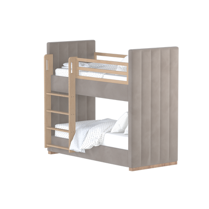 Paolo Bunk Bed with Soft Upholstery and Beechwood Accents