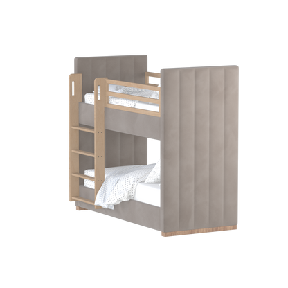 Paolo Bunk Bed with Soft Upholstery and Beechwood Accents