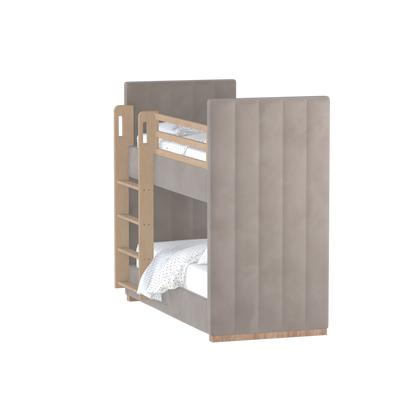 Paolo Bunk Bed with Soft Upholstery and Beechwood Accents
