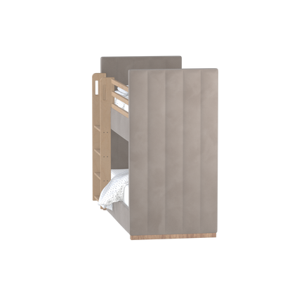 Paolo Bunk Bed with Soft Upholstery and Beechwood Accents