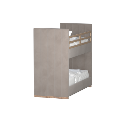 Paolo Bunk Bed with Soft Upholstery and Beechwood Accents