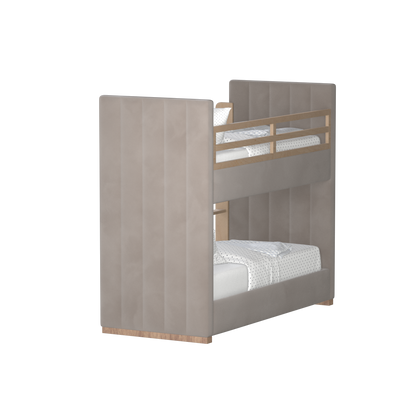 Paolo Bunk Bed with Soft Upholstery and Beechwood Accents