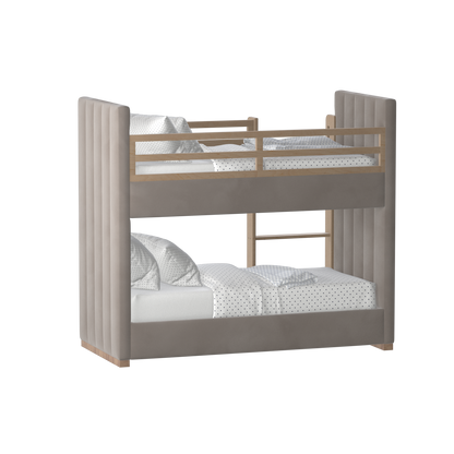 Paolo Bunk Bed with Soft Upholstery and Beechwood Accents
