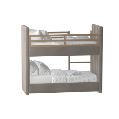 Paolo Bunk Bed with Soft Upholstery and Beechwood Accents