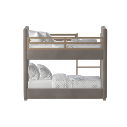 Paolo Bunk Bed with Soft Upholstery and Beechwood Accents