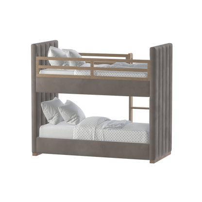 Paolo Bunk Bed with Soft Upholstery and Beechwood Accents